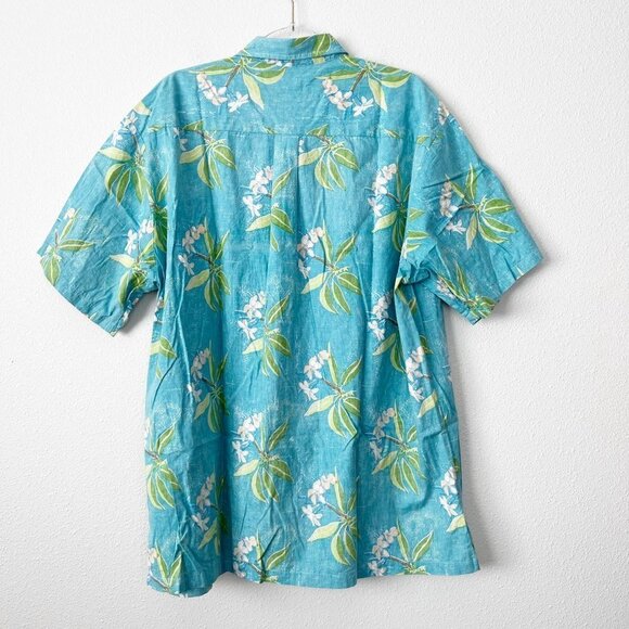 Cooke Street Mens 2XL Plumeria Short Sleeve Hawaiian Aloha Button Front Shirt - Picture 2 of 5